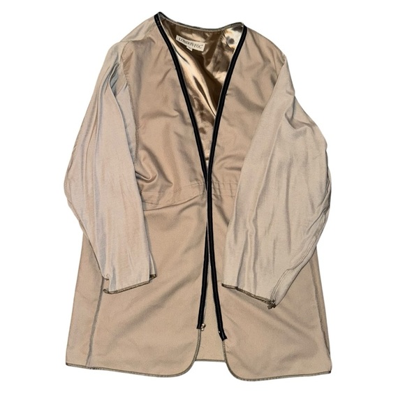 London Fog Men's Medium Regular Beige All Weather Zip Out Liner Mid Trench Coat - Picture 10 of 16